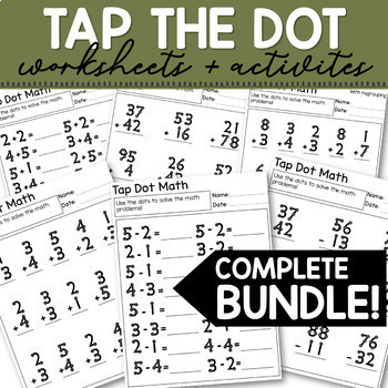 Preview of Touch Number Math Addition & Subtraction Worksheet BUNDLE
