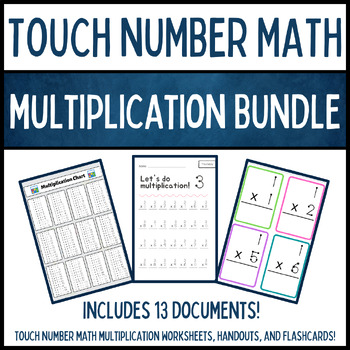 Preview of Touch Number Math Multiplication Bundle
