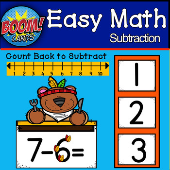 Preview of Touch Number Math Subtraction from 10| BOOM Cards | Distance Learning