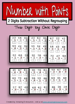 Preview of 2 digit Subtraction without Regrouping Touch Numbers Math