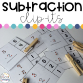 Touch Number Subtraction Clip-Its