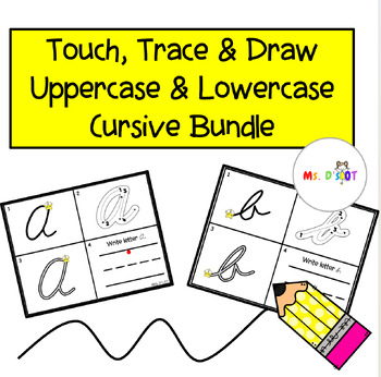 Preview of Touch Trace Draw Uppercase and Lowercase Cursive Bundle