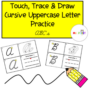 Preview of Touch, Trace, and Draw Cursive Uppercase Letter Practice-Freebie