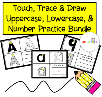 Preview of Touch, Trace, and Draw Uppercase, Lowercase, and Number Practice Bundle