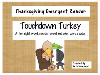 Preview of Touchdown Turkey- An Emergent Reader for Thanksgiving