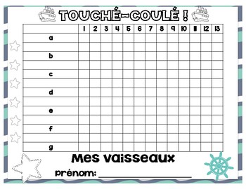 Touché Coulé French Battleship for Verbs & Spelling by Immersion Inspiration