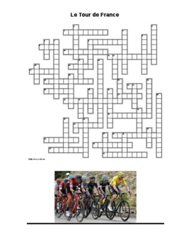 Tour de France Mots Croisés Crossword Puzzle in French by Fred Jacob