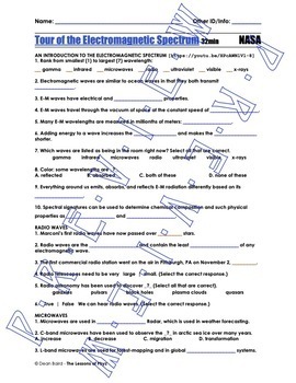 nasa video tour of the electromagnetic spectrum answers