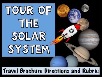 Preview of Tour of the Solar System Travel Brochure and Rubric