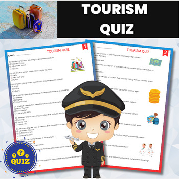 Preview of Tourism Quiz | Travel and Tourism Quiz | Life Skills Assessment Test