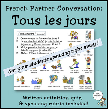 Preview of French Partner Conversation - Tous les jours (Daily routine)