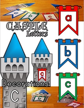 Preview of Tower / Banner Castle Letter Classroom Decorations