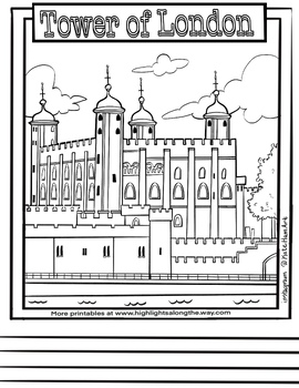 Preview of Tower of London Printable activity sheet coloring page
