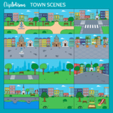 Town Background Scenes Clipart