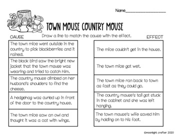 Town Mouse Country Mouse Book Companion and Activities | TpT