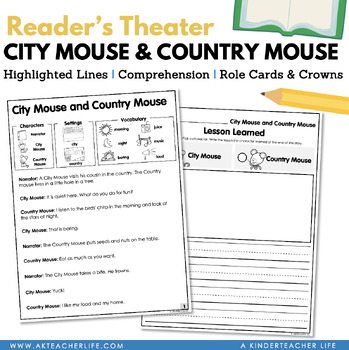 Preview of City Mouse and Country Mouse Reader's Theater