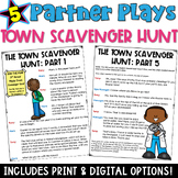 Town Scavenger Hunt Partner Plays with a Comprehension Che