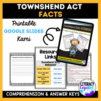 NEW American History Educational Classroom POSTER The Townshend Act 1767