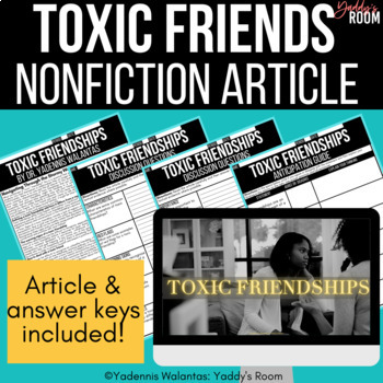 Preview of Toxic Friendships - Nonfiction Lesson and Discussion Questions
