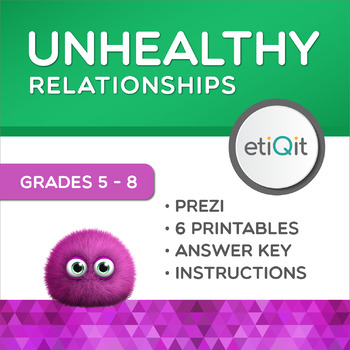 Preview of Toxic Relationships Middle School Mental Health Mini-Unit | Prezi & Printables