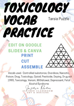 Preview of Toxicology/Drug Vocab Practice Tarsia Triangle Puzzle, Printable or Digitize