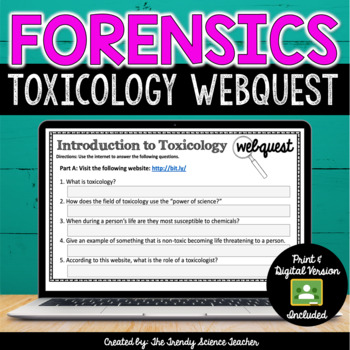 Preview of Toxicology WebQuest- Print & Digital