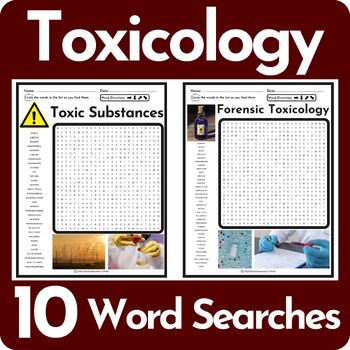 Preview of Toxicology Word Search Puzzle BUNDLE