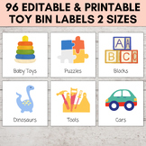 Toy Bin Labels, EDITABLE & PRINTABLE Toy Bin Storage Label