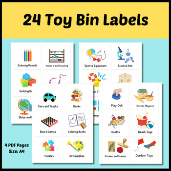 Toy Bin Labels-Storage Bin Labels by Cheerful Education | TPT