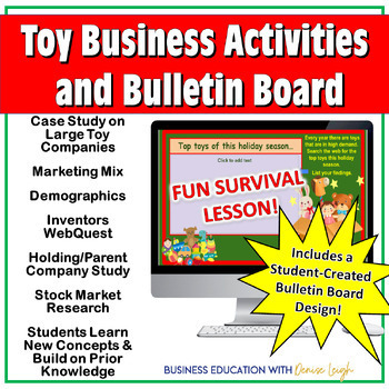 Preview of Toy Business Holiday Christmas Case Study Digital Project includes Class Décor