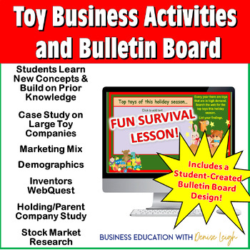 Preview of Toy Business Holiday Christmas Case Study Digital Project includes Class Décor