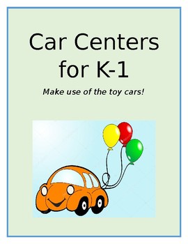 Preview of Toy Car Math Centers for K-1