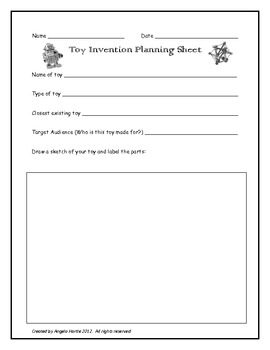 Preview of Toy Invention Activity Sheet