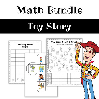 Preview of Toy Story Math Bundle / Roll & Graph / Count Colour & Graph