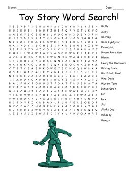 Preview of Toy Story Movie Word Search!