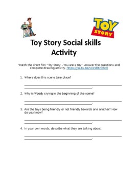 Preview of Toy Story Social Skills Activity