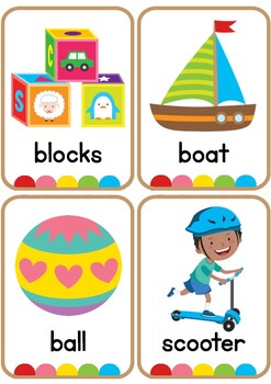 toy vocabulary flash cards by robin reifel teachers pay teachers