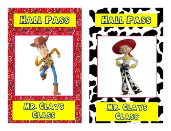 Preview of Toys 4 theme Hall Passes Fully Editable with Microsoft Publisher