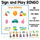 Toy Bingo Game | 35 Toy Bingo Cards with ASL Sign Language