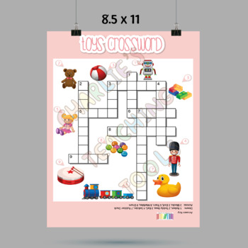 Toys Crossword by Charlie #39 s Bookstore TPT