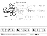 Toys - Let's Play theme - Name Tracing & Coloring Editable