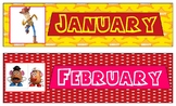 Toys  Theme Months of the Year Cards for Calendar or Bulle