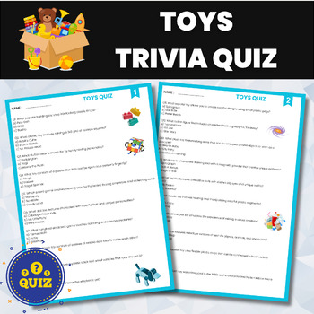 Preview of Toys Trivia Quiz | Kids Games Quiz | Kids Toys Quiz