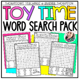 Toys Word Search Pack  | Early Finishers Activities