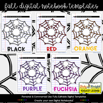 Preview of Fall Digital Notebook Templates Group Appreciation Gift