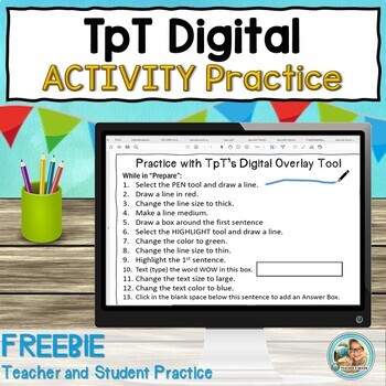 Preview of TpT Digital Overlay Practice Activity | FREE