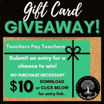 TpT Gift Card Giveaway-August 2023 by Forever Philomath | TPT