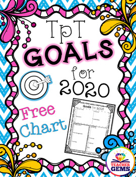 Preview of TpT Goals Setting Chart for 2020