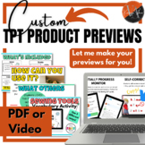 TpT Previews- Custom Designs