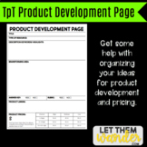 TpT Product Development Page
